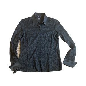 Rafaella Women’s Black Lace Blouse Classic Top